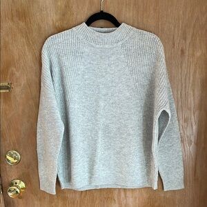 Fate Gray Crew Neck Sweater Ribbed Knit Minimalist